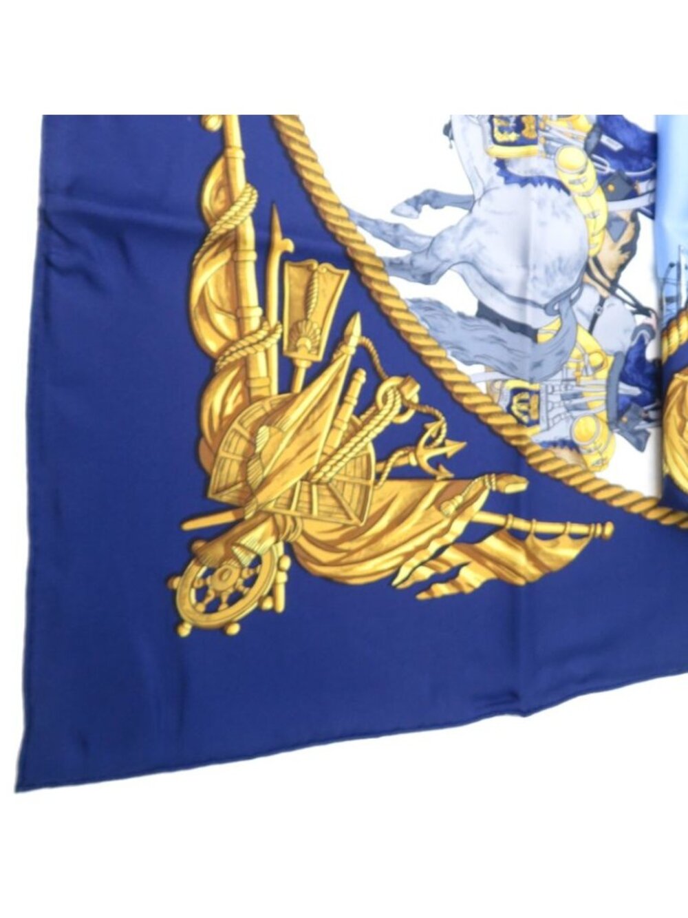 Hermes Scarf Silk Blue - Picture 5 of 9